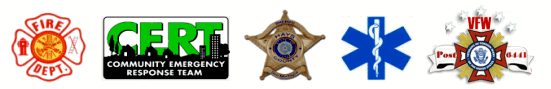 Fire Department, CERT, Sheriff's Office, EMS and VFW Post 6441