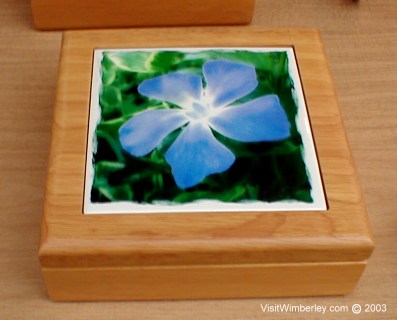 Box with handmade tile