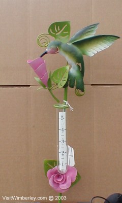 Hummingbird rain gauge - beautiful and functional